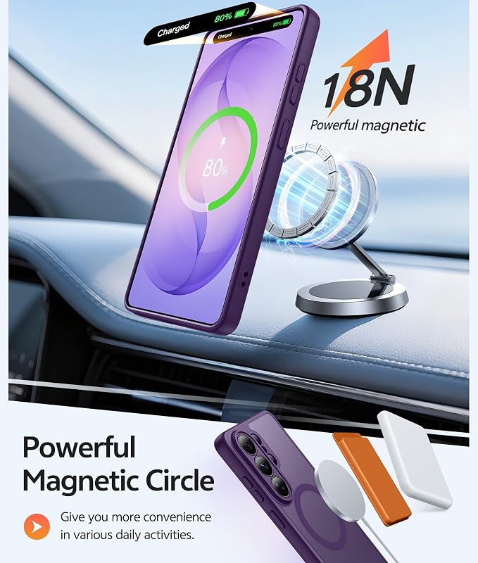 FNTCASE for Samsung Galaxy S26 Ultra Case, Compatible with Magsafe Purple | Screen Protector, Full Camera Protection, Translucent Matte, 14FT Military Grade Drop Proof, Protective Phone Cover - Image 3