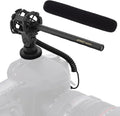 Pyle Camera-Mount Shotgun Microphone, Back Electret Condenser, Line-Gradient Pattern, 3.5mm Connector, 42dB Sensitivity, 50Hz-18kHz, Windscreen & Mic Holder, On-Camera Condenser Mic for Clear Audio by PyleUSA