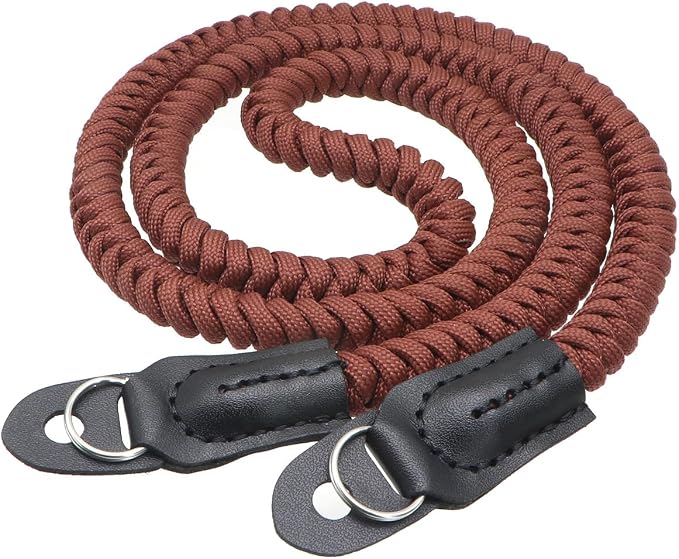 Paracord Camera Strap Long Camera Neck Shoulder Strap for SLR DSLR Digital Mirrorless Cameras 42inch/105cm Brown by HITHUT