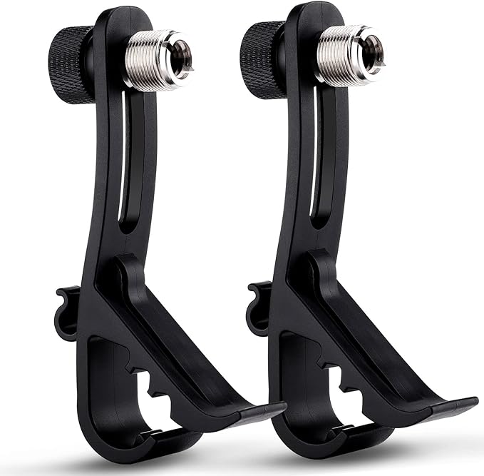 Facmogu 2PCS Drum Microphone Clip, Adjustable Mic Mount Clamp Holder | Mic Securing Clip Shockproof Drum Mounts | For Professional Drum Recording Studio Drum Recording Musical Instrument by Facmogu