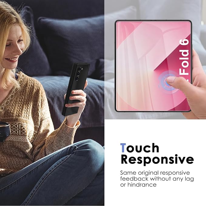 Fotbor [3+3+3 Pack All-in-One Screen Protector Set for Samsung Galaxy Z Fold 6 - Flexible Inner Screen Film, Tempered Glass Back Screen Protector & 1 Set of Camera Lens Protector - Image 5