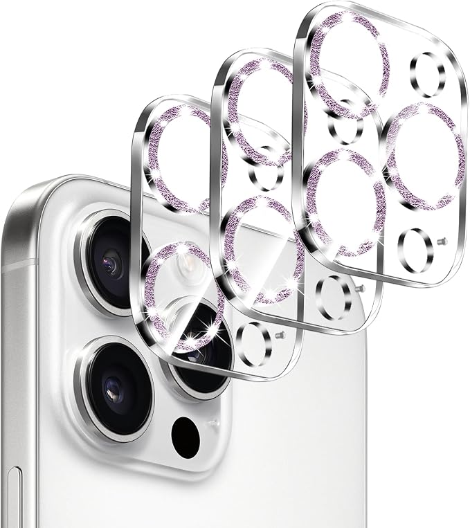 Dengduoduo 3 Pack Camera Lens Protector for iPhone 16 Pro 6.3 inch and 16 Pro Max 6.9 inch, Tempered Glass, Ultra HD, 9H Hardness, Anti-Scratch, Case Friendly [No Affect on Night Shots] by Dengduoduo
