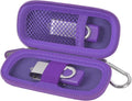 USB Flash Drive Case, SD Card/Thumb Drive/Memory Cards Holder, Bag Only | SDXC/SDHC Storage, Electronic Accessories Organizer for SanDisk / for Samsung, for Students/IT/Office/School/Travel, Purple by ALKOO