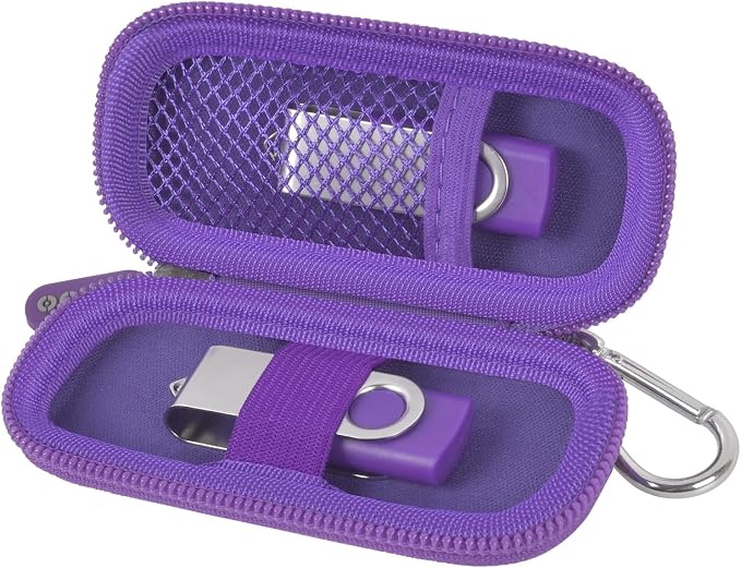 USB Flash Drive Case, SD Card/Thumb Drive/Memory Cards Holder, Bag Only | SDXC/SDHC Storage, Electronic Accessories Organizer for SanDisk / for Samsung, for Students/IT/Office/School/Travel, Purple by ALKOO