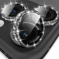 YWXTW [All-Over Glitter] Camera Lens Protector for iPhone 17 Pro Max/17 Pro/16 Pro Max/16 Pro/15 Pro Max/15 Pro/14 Pro/Max, 9H Tempered Glass Camera Cover, Anti-Scratch Case Friendly (Black) by YWXTW
