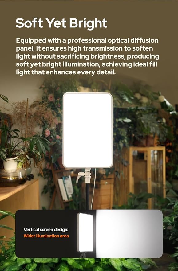 Godox LP800BI 85W LED Video Light Panel with Stand, 28" Large Soft Light | 2800K-6500K Bi-Color, 2.6" Ultra-Thin Studio Lighting, APP Control, CRI 96+, TLCI 98+, for YouTube, Recording, Live Streaming - Image 3