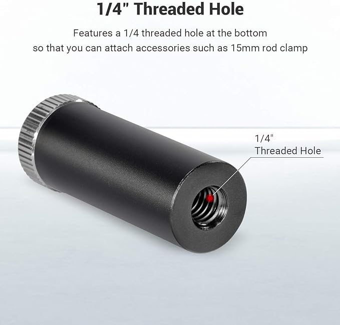 SmallRig Standard 15mm Micro Rod, 1.5'' Long, with 1/4 Male Female Thread | for Clamp Mount - 915 - Image 3