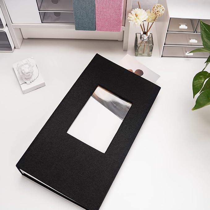 Vienrose 4x6 Photo Album,420 Pockets,Linen Cover with Window,Black | Linen Hardcover, Slip In Photo Book, Family Memory Album, Travel Keepsake - Image 2