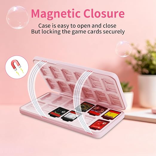 PERFECTSIGHT Switch Game Card Case for Nintendo Switch 2/ Lite / OLED, Switch 2 Game Holder Cartridge Case for Game Cards and 48 SD Cards, Kawaii Portable Compact Storage Box, Mermaid - Image 4