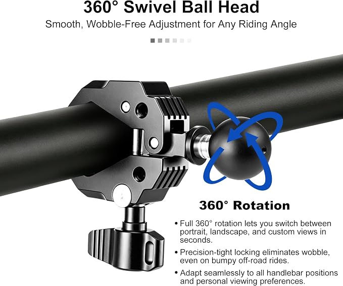 Heavy Duty 1 Inch Ball Head Clamp Mount - Image 6