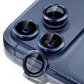 Misea Compatible for iPhone 17 Pro/iPhone 17 Pro Max Camera Lens Protector | 9H Tempered Glass Ultra HD Bling Camera Screen Protector Cover Metal Individual Ring Accessories, Deep Blue by Misea