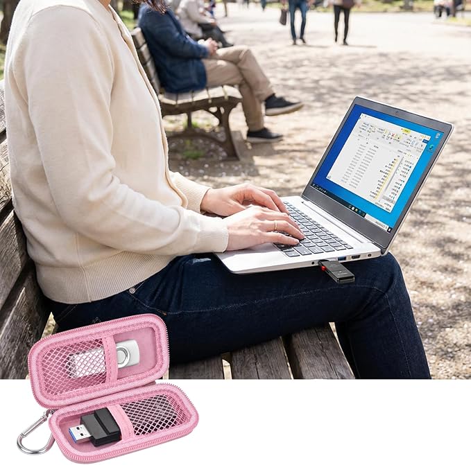 USB Flash Drive Case for SanDisk for Samsung, for SD/SDXC/SDHC Memory Cards | for Buffalo External 1.0TB Portable SSD, Mini Electronic Accessories Organizer, Office/Travel Use, Thumb Drive Bag Only - Image 9