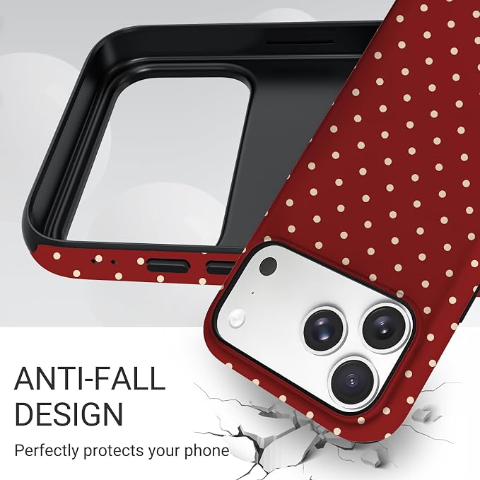 TPU Phone Case for iPhone, MagSafe Wireless Charging Compatible, Shockproof Slim Fit Protective Cover with Anti-Yellowing & Raised Camera Protection (Polka dot 6, iPhone 17 Pro(6.3")) - Image 5