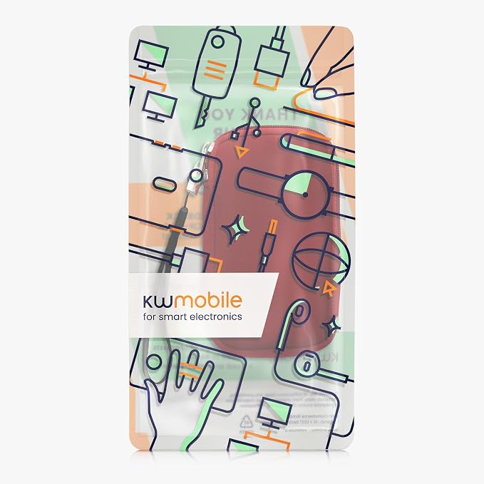 kwmobile Universal Phone Pouch Size M - 5.5" - Neoprene Smartphone Pouch with Zip - Water-Repellent Mobile Phone Case - Sleeve in Red - Image 7