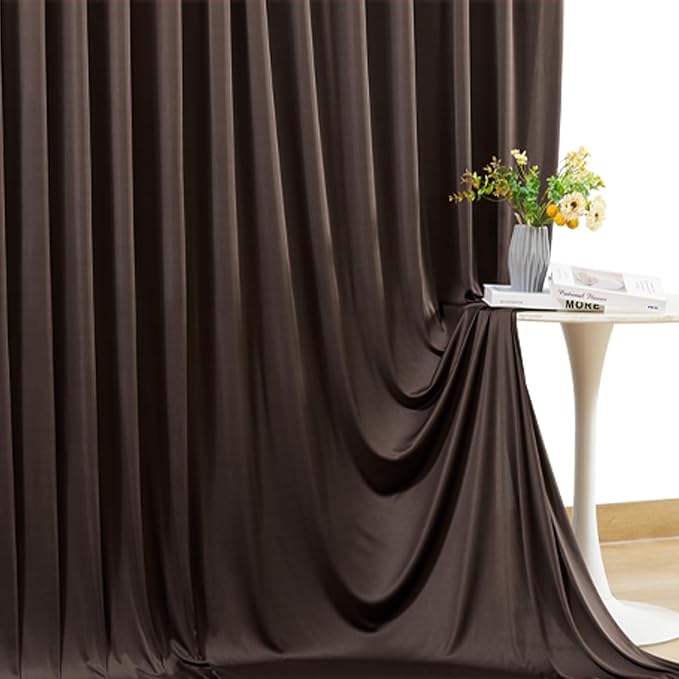 8 Panels Brown Backdrop Curtains for Wedding Party Wrinkle Free Backdrops Curtain Drapes Fabric Decorations Photo Back Drop Cloth for Baby Shower Photography Stage Reception 40ft(W) x 12ft(H) - Image 6
