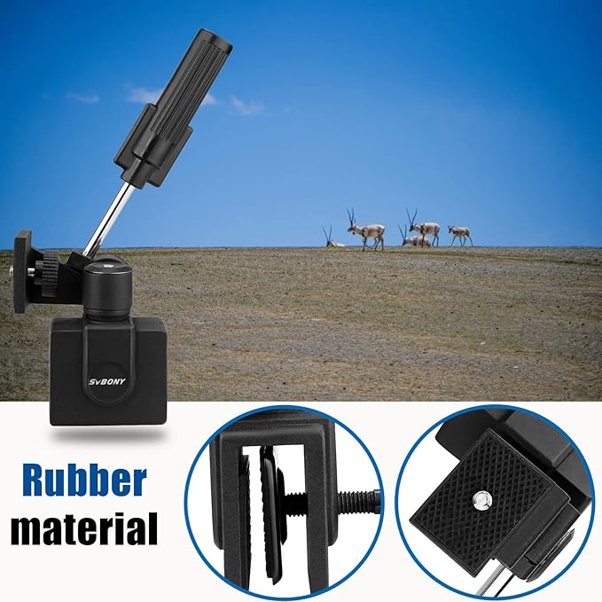 SVBONY SV126 Car Window Mount, for Spotting Scope/Binoculars/Camera (Metal | All Metal Material, Load-Bearing 5kg, 1/4 -20 Thread, Adjustable Vehicle Clamp Mount for Bird Watching Wildlife Observation - Image 5