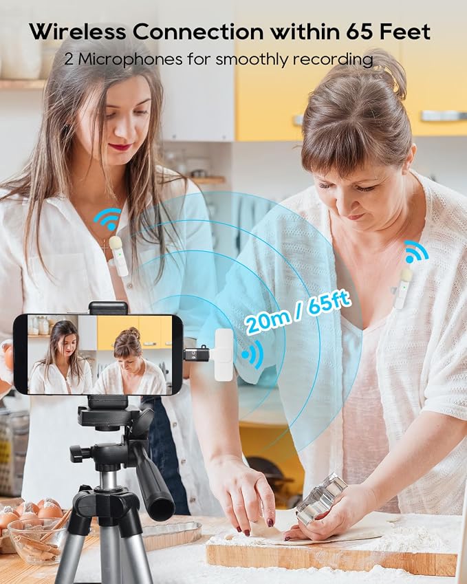 Mini Microphone for iphone Android Phone Tablet ipad PC, Usb C Wireless Lavalier Mic for Video Recording Vlogging Youtube Tiktok Podcast Interview content creators, Tiny Microphones Clip on Mics - Image 6