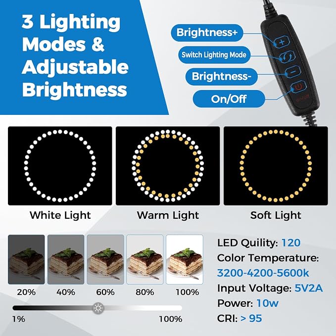 Photo Light Box, 12/16/20/24/32/47 Inch Photography Light Box with CRI>95 120 Light Beads. Dimmable Shooting Tent Kit with White and Warm Light. 6 Backdrops Photo Booth for Studio Products Display - Image 3