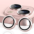YWXTW for iPhone 15/15 Plus/ 16e/ 17e Camera Lens Protector, Individual Anti Scratch Metal Ring Tempered Glass Camera Screen Protector for iPhone 15 Accessories, Case Friendly (Pink) by YWXTW