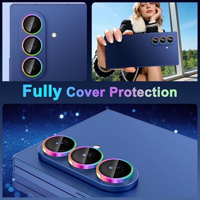 Meshine for Samsung Galaxy Z Fold 8 Ultra Camera Lens Protector,Scratch Proof,Strong Adsorption,9H Hardness with Metal Ring Camera Cover,Case Friendly,Accessories Lens Protector,Colorful - Image 8