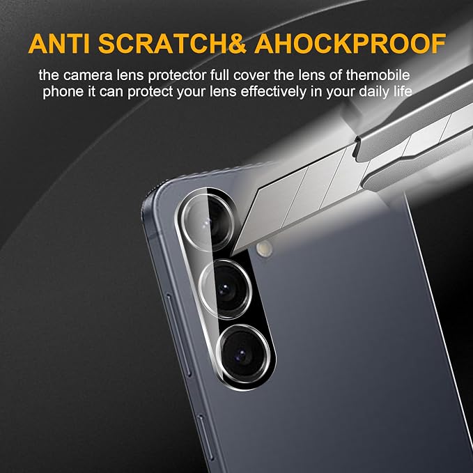 3 Pack Camera Lens Protector for Samsung Galaxy S25 | Tempered Glass,Anti-Fingerprint,9H Hardness,Scratch Resistant,Easy to Install,Bubble Free,HD Clarity - Image 4