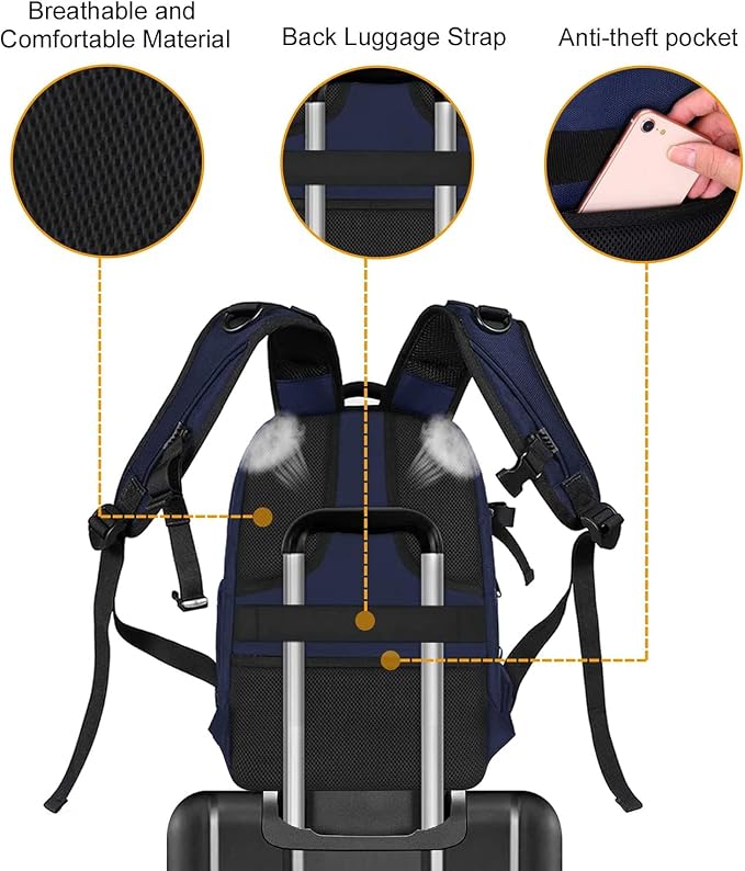 MOSISO Camera Backpack, DSLR/SLR/Mirrorless Photography Camera Bag | 15-16 inch Waterproof Hardshell Case with Tripod Holder&Laptop Compartment Compatible with Canon/Nikon/Sony, Navy Blue - Image 8