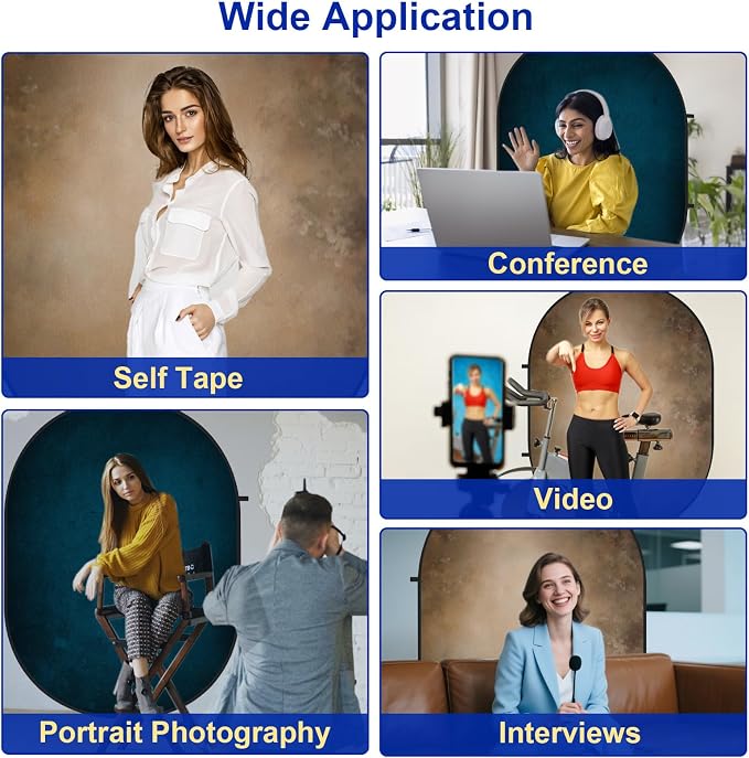 Kate Collapsible Backdrop Brown Blue Pop Up Portable Background 278 | Brown Blue Collapsible Backdrop 5'x6.5' Pop Up Backdrops,for Photography, Self Tape, and Live Streaming. - Image 7