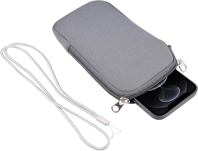 Phone Sleeve Pouch for Samsung Galaxy A17 A16 A07 A06, iPhone 17 16 Pro Max | Neoprene Cell Phone Case for Galaxy S26 Ultra S25 Ultra S24 Ultra, Moto G 5G 2026 2025 / G Play 5G with Neck Lanyard, Zipper - Image 5