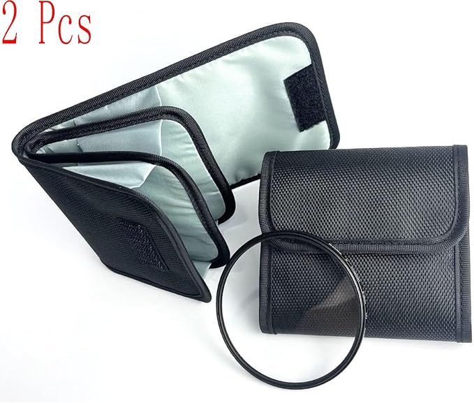 Professional Photography Filter Bag, 3-Pocket Camera Lens Filter Bag Entrainment, Waterproof And Dustproof Anti-Fall Design Suitable for 25mm-82m Filters, Pack of 2 (Black) - Image 5