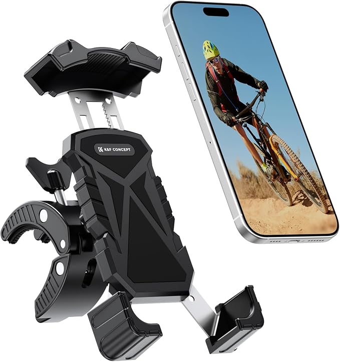 K&F CONCEPT Motorcycle Phone Mount, Bike Holder for 4.7" to 6.9" Phones | 360° Adjustable Quick Install Handlebar Clamp, MS51 by KFCONCEPT