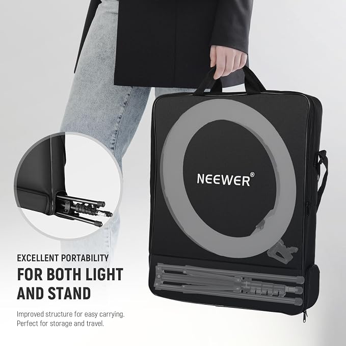 NEEWER 18 Inch RGB LED Ring Light APP Control with Tripod Stand and Phone HolderCompatible with iPhone for Selfie Makeup Lash Studio Streaming Video Recording Lighting, 42W Ringlight Dimmable,RGB18 II - Image 8