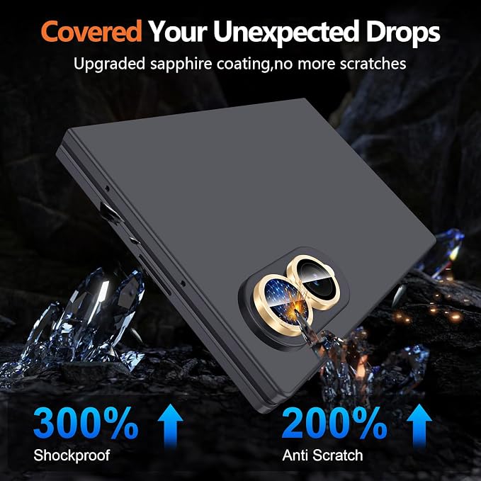 for Samsung Galaxy Z Fold 8 Camera Lens Protector, Individual Metal Ring Tempered Glass Lens Cover, [Strong Adsorption] Scratch Resistant Ultra-Thin HD Clear Lens Cover, 1 Set-Gold - Image 5