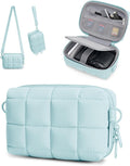 BAGSMART Small Puffy Digital Camera Case, Water-repellent, Light blue | Camera Bag with 2 Carrying Ways for Canon PowerShot G7X Mark II/III/Sony DSCW800/DSCW830, Lightweight by BAGSMART