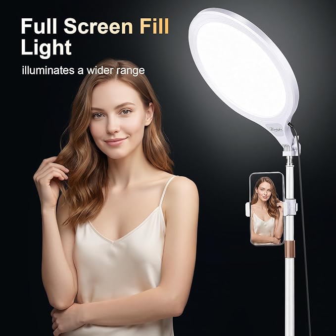 10in Desktop Ring Light with Stand for Phone | 10-Level Dimmable USB Computer Lighting for Zoom Meetings, Streaming, Podcasting, and Home Office - Image 2
