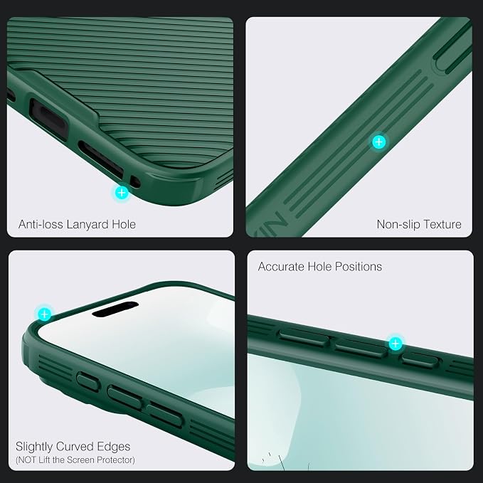 Nillkin Camshield Case for iPhone 17 Pro Max Case, [Built-in Dual Camera Cover][Slim Profile] [Military Grade Drop Protection] Shockproof Bumper Phone Case 6.9 inch 2025 Green - Image 5