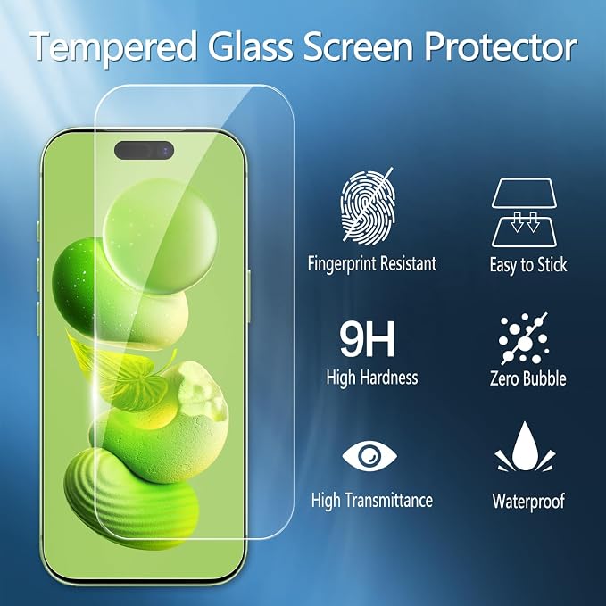 2 Pack Tempered Glass Screen Protector for iPhone 17 6.3-Inch | with 2 Pack Camera Lens Protector, Anti Scratch, Bubble Free, Case Friendly - Image 3