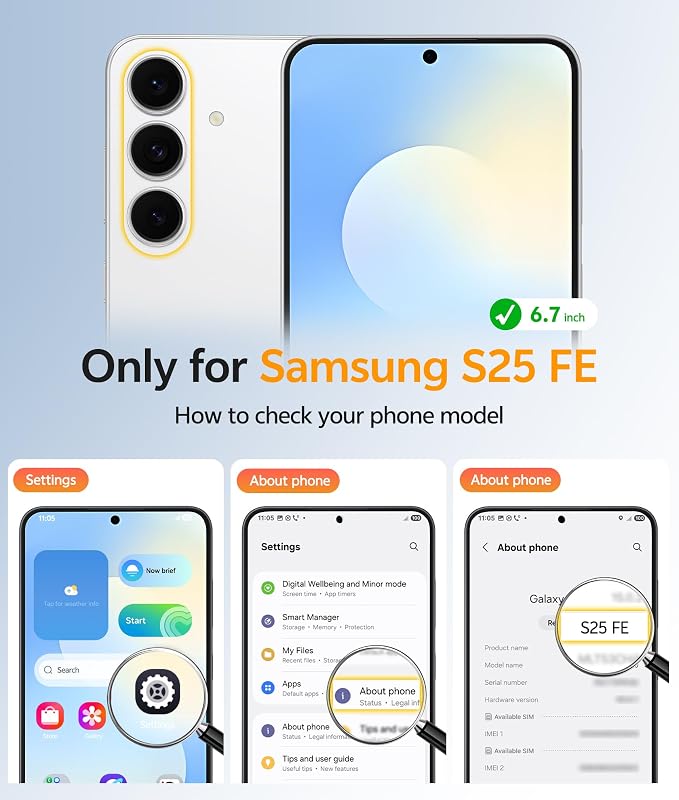 FNTCASE for Samsung Galaxy S25 FE Case, Fit for Magsafe, Screen Protector | Translucent Matte Magnetic Back, 14FT Military Grade Drop Protection, Slim Shockproof Protective Phone Cover, Light Blue - Image 2