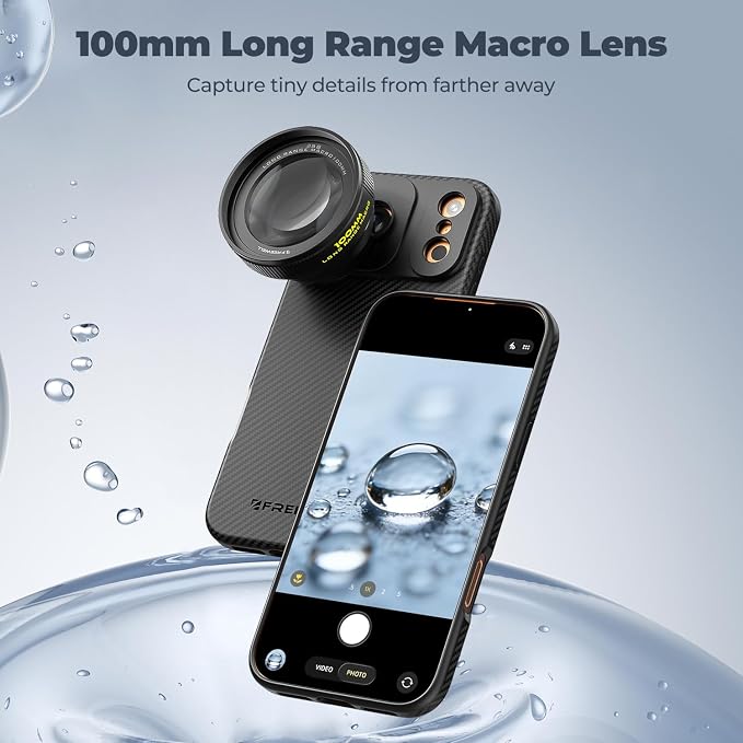 Freewell 100mm Long Macro Lens 17mm Mount iPhone, Samsung | Magnification, 60mm Focus Distance – Capture Detailed Close-Ups of Nature & Small Objects - Image 2