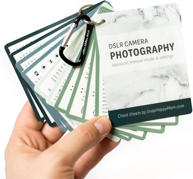 DSLR Cheat Sheet Cards for Canon, Nikon and Sony Cameras - Plastic Quick Reference Photography Cards | Camera Settings, Exposure & Manual Mode (Classic) - Image 3