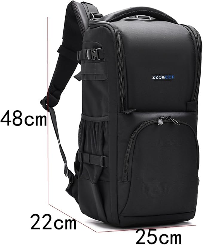 ZZQ&CCF Telephoto Lens Camera Backpack for Canon RF 200-800/100-500, Lens Case Bag for Nikon Z 180-600, Camera Pouch Compatible with Sony FE 200-600/FE 400-800/300—Black - Image 3