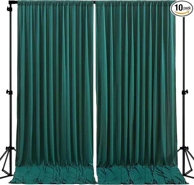 40ftx10ft Wrinkle Free Hunter Green Backdrop Curtain - 10 Feet Photography Backdrop Drapes, Silky Polyester Back Drop Cloth for Wedding Baby Shower Balloon Arch Background by Unknown