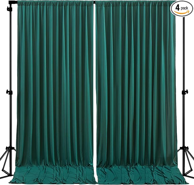16ftx10ft Wrinkle Free Hunter Green Backdrop Curtain - 10 Feet Photography Backdrop Drapes, Silky Polyester Back Drop Cloth for Wedding Baby Shower Balloon Arch Background by Unknown