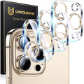 UniqueMe for 3 Pack iPhone 16 Pro/16 Pro Max Camera Lens Protector - Gold | Drop Protection, Case Friendly, 9H Tempered Glass, Camera Cover Screen, Update New Version by UniqueMe