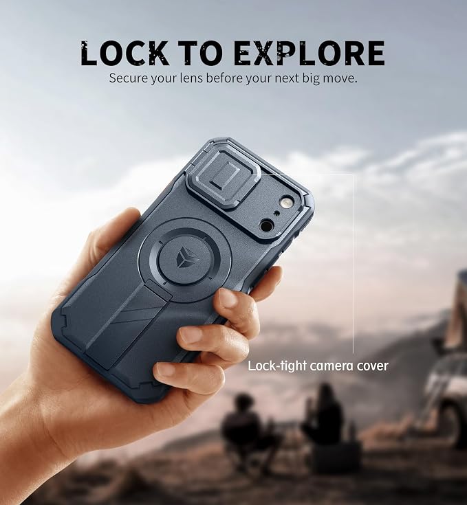 Dexnor for iPhone 17 Pro Max Case, [Built-in Flip Camera Cover & Camera Control Cover & Kickstand], Compatible with MagSafe, Heavy-Duty Rugged Shockproof Magnetic Phone Cover, 6.9 inch Navy Blue - Image 4