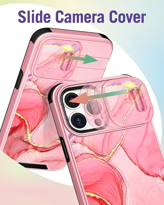 Buleens for iPhone 15 Pro Case 6.1 Inch - with Ring Stand & Camera Cover Aesthetic Cute Designed for Women Girls Pretty Teens Girly Fashion for Phone Case for iPhone 15 Pro Compatible with Magsafe - Image 3