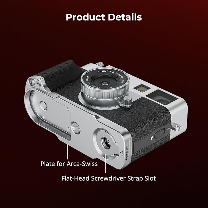SmallRig X Half L-Shaped Grip for FUJIFILM X Half Camera, Built-in Quick Release Plate for Arca, Lightweight Ergonomic Silicone Handle with Hot Shoe Cover(Silver) - 5216 - Image 8