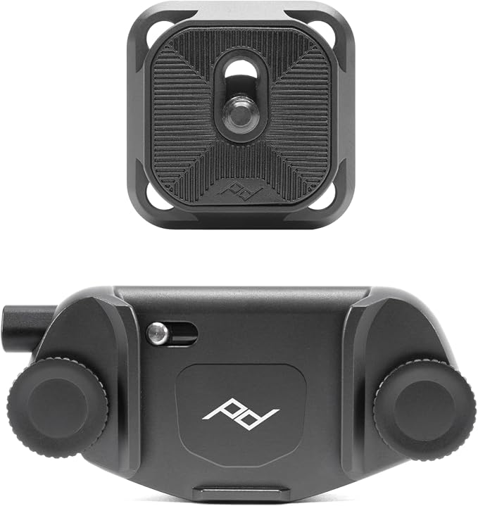 Peak Design Capture Camera Clip V3, Black with Plate, Holds DSLR, Compact and Point and Shoot Bodies, Secure, Stable and Accessible, Attaches to Straps and Belts, Quick Release, 200 lb Capacity by PeakDesign