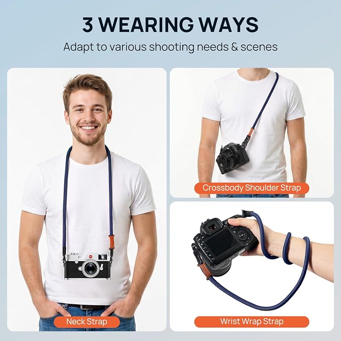 MoKo Camera Strap, 100cm Neck & Shoulder Rope Camera Straps for Photographers, for Canon Sony Nikon Fuji DSLR - Image 2