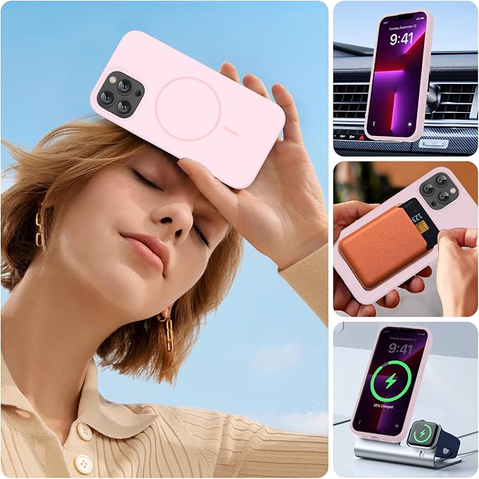 Miracase Magnetic for iPhone 13 Pro Case, Silicone, Soft Microfiber Lining - Image 6