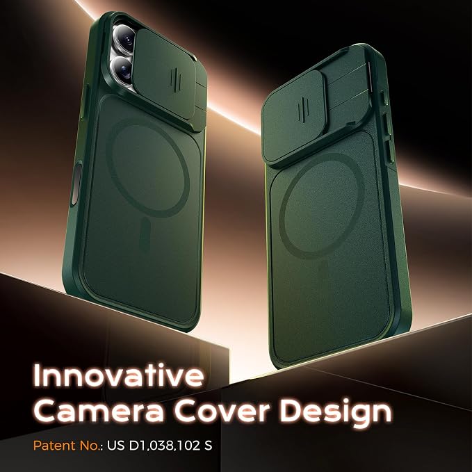 TOCOL for iPhone 16 Pro Max Case with Slide Camera Cover, Kickstand and Camera Control Button, Fit for MagSafe, Rugged Solid Phone Case, Non-Slip, Drop Protection, Alpine Green - Image 3